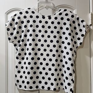 Elegant Black and White Polka Dot Blouse